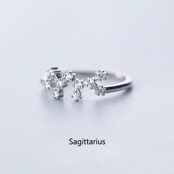 Sterling Silver Zodiac Resizable Ring-Sagittarius - Picture 1 of 6